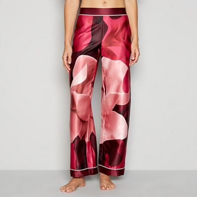 B by Ted Baker - Pink floral print satin 'Porcelain Rose' pyjama bottoms