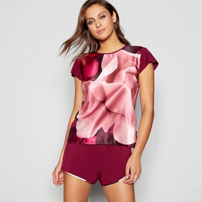 B by Ted Baker - Wine red floral print pyjama set