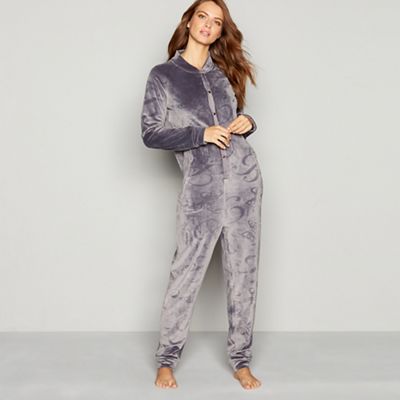 B by Ted Baker - Grey embossed bow hooded onesie