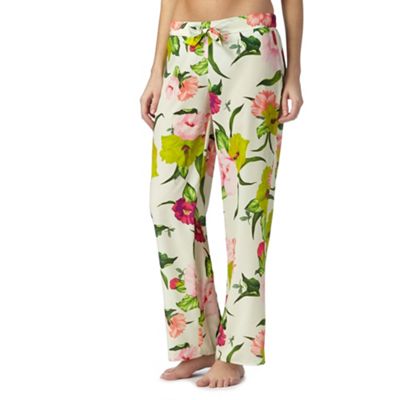 B by Ted Baker - Cream 'Flowers at High Tea' print trousers