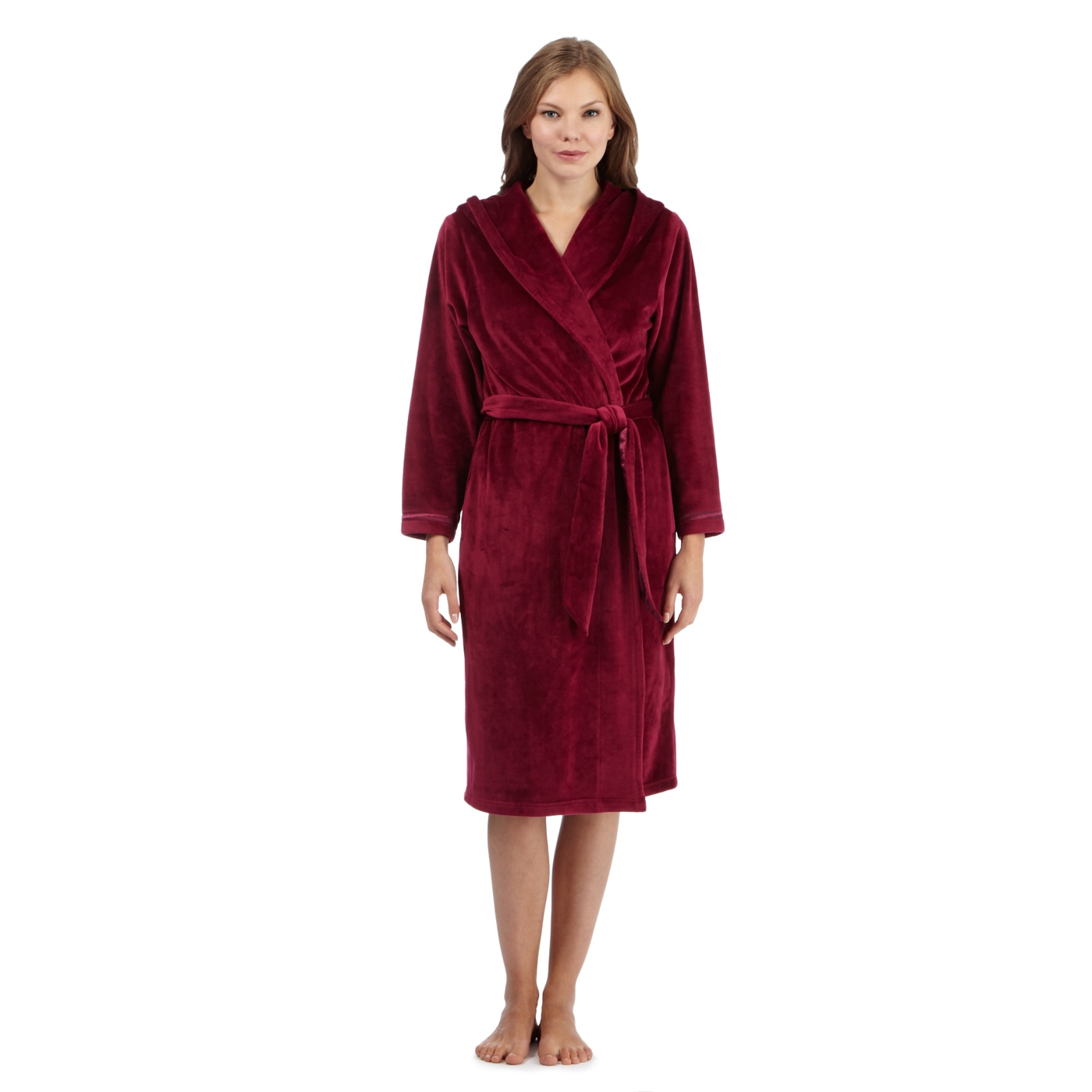 B by Ted Baker Maroon long velour dressing gown
