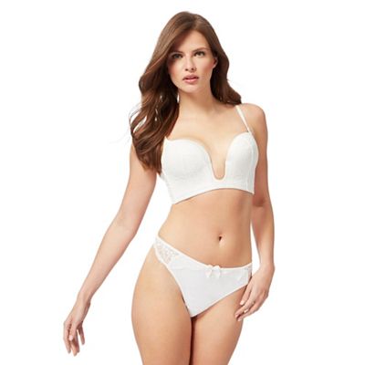 Reger by Janet Reger - Ivory lace 'Valentina' non-wired padded plunge bra