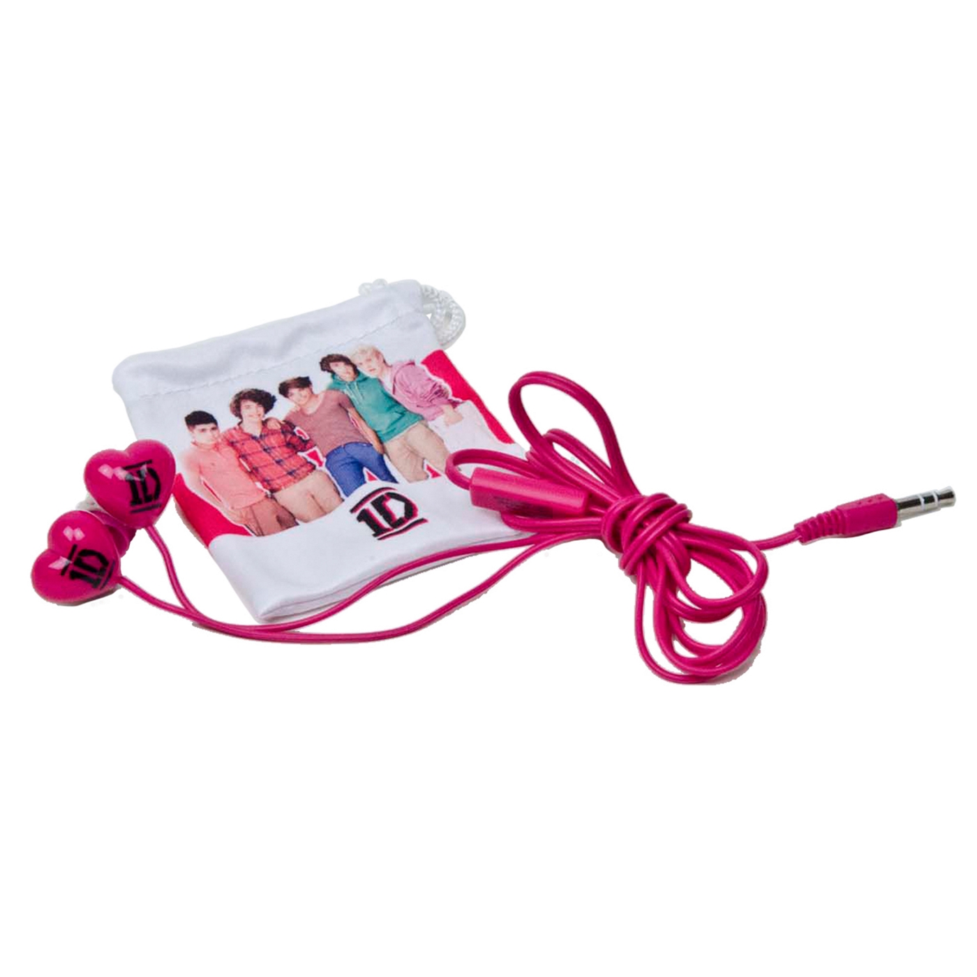 One Direction 1D Pink Earphones with Pouch