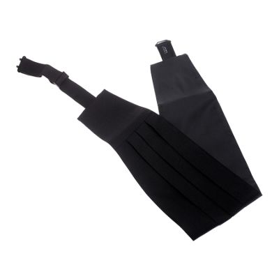Black Tie - Black silk cummerbund