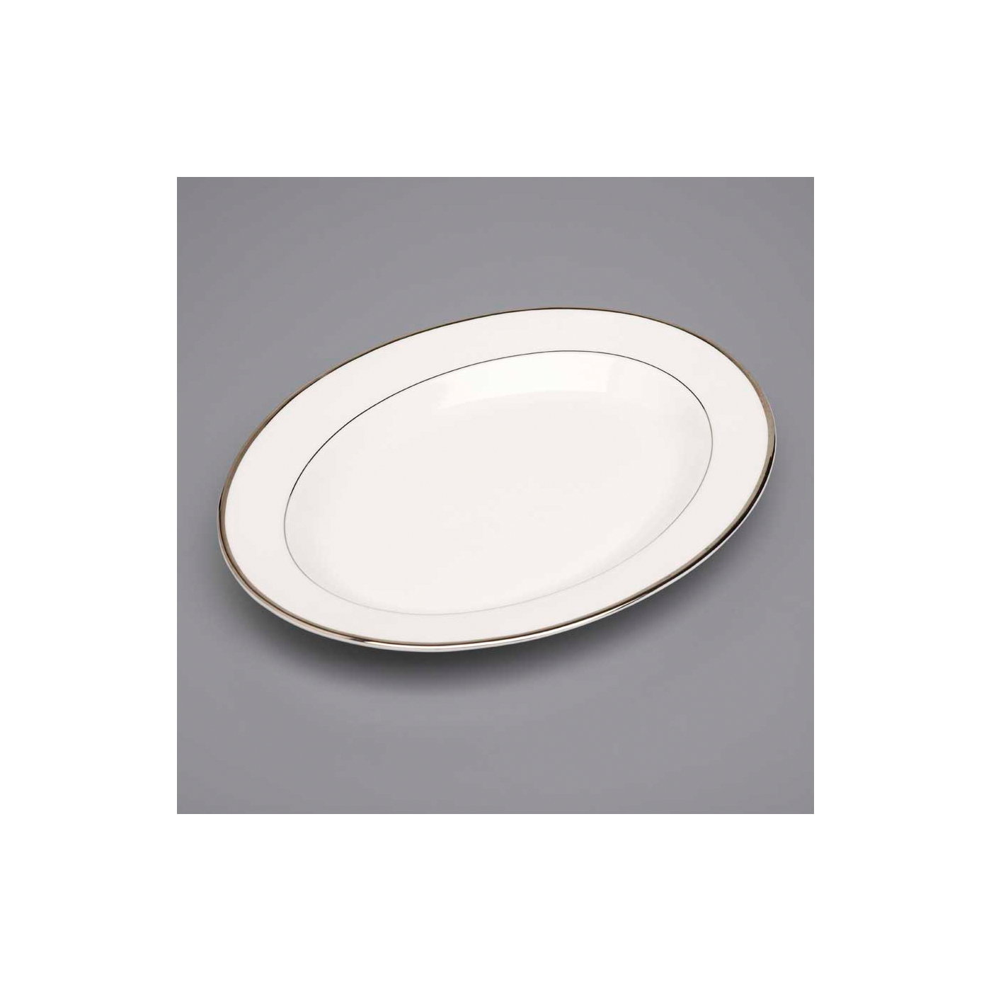 Le Vrai Gourmet Fine china platinum band oval platter