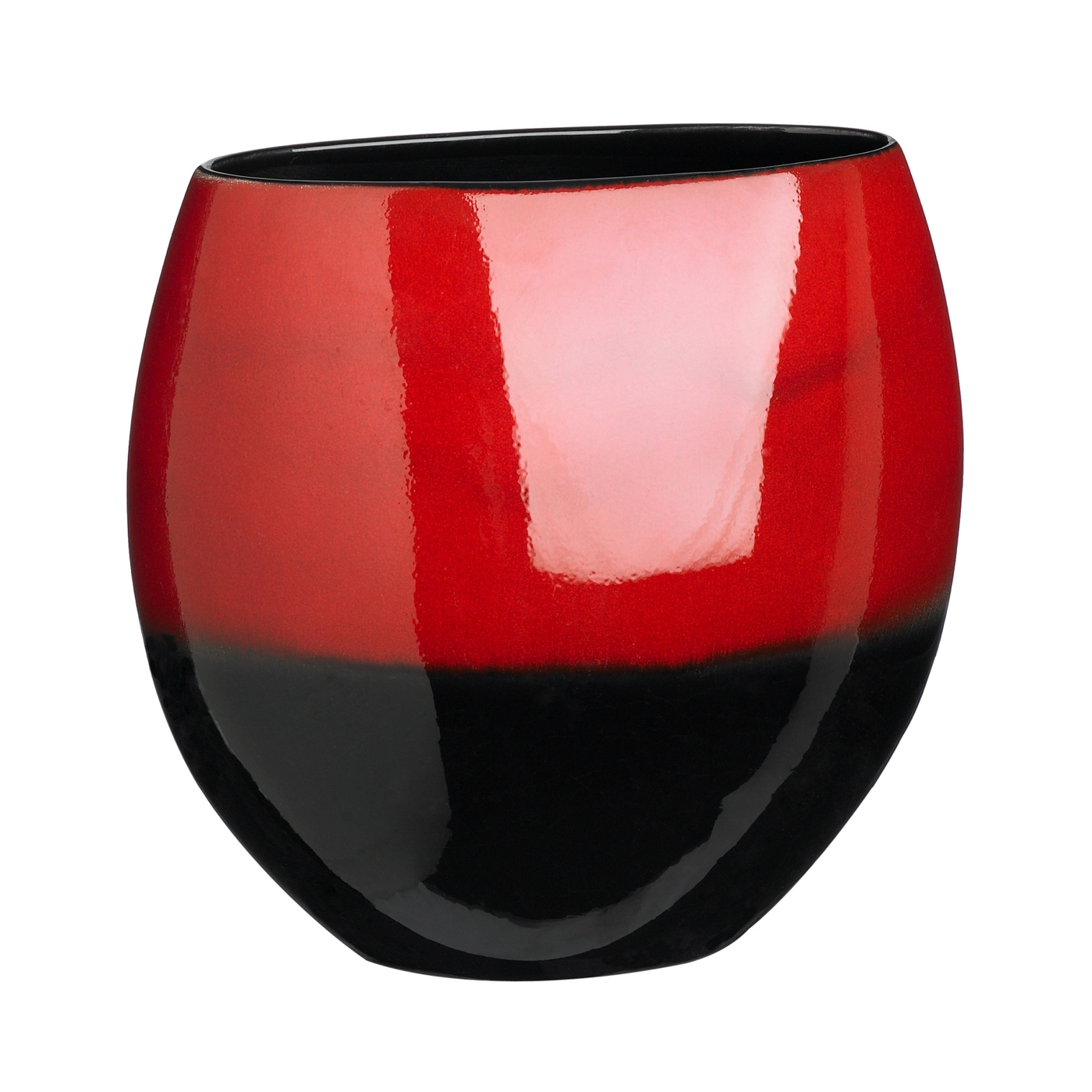 RJR.John Rocha Red reactive half moon vase