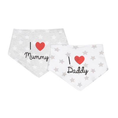 bluezoo - Babies I Love pack of two white dribble bibs