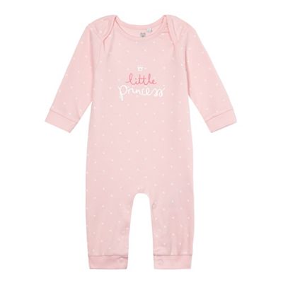 bluezoo - Baby girls' pink 'Little Princess' print sleepsuit