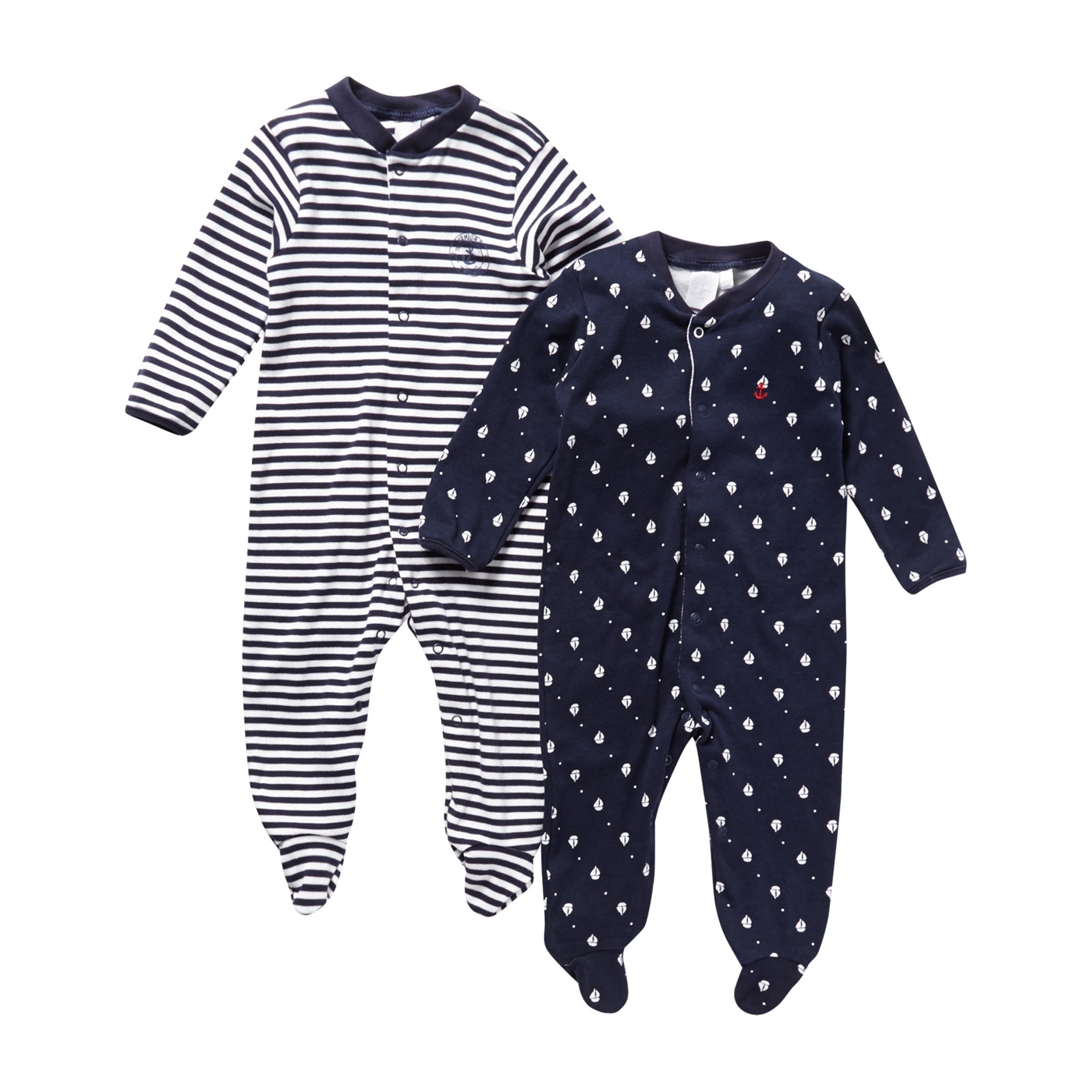 J by Jasper Conran Designer Babies pack of two navy sleep suits