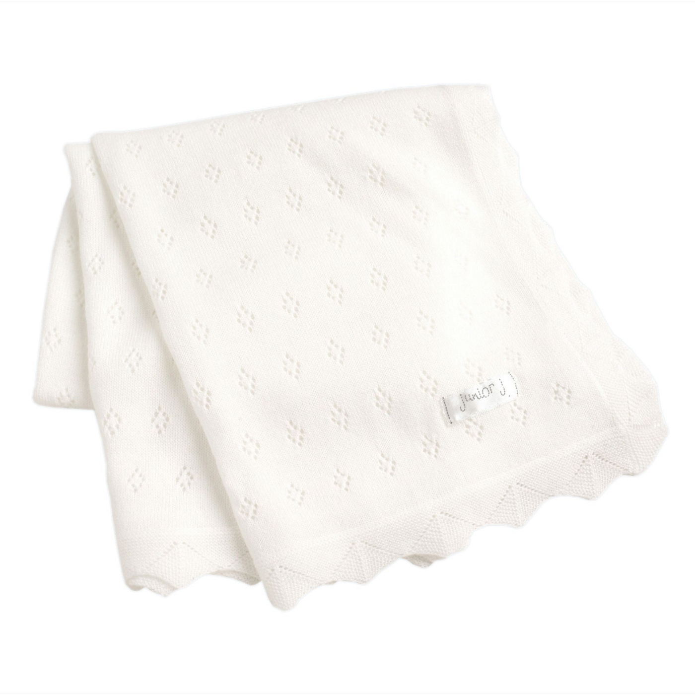 J by Jasper Conran Designer Babies white knitted blanket