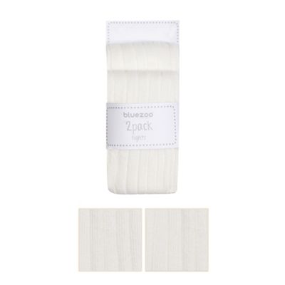 bluezoo - Pack of two baby girls' cream ribbed tights