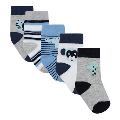 bluezoo - Baby boys' pack of five multi-coloured socks