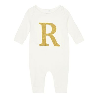 bluezoo - Babies' gold 'R' cotton sleepsuit