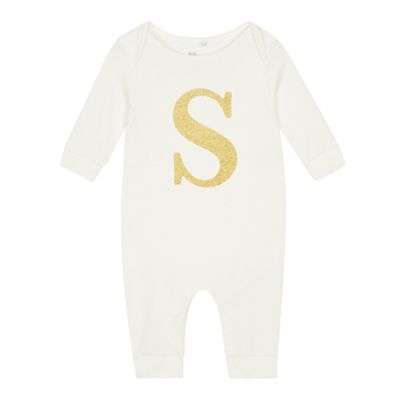 bluezoo - Baby gold 'S' sleepsuit