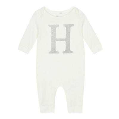 bluezoo - Baby silver 'H' sleepsuit