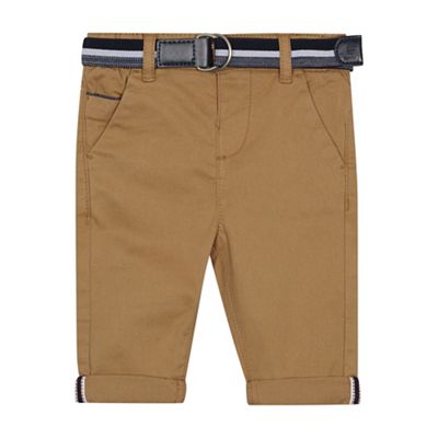 J by Jasper Conran - Baby boys' dark tan slim fit chino trousers