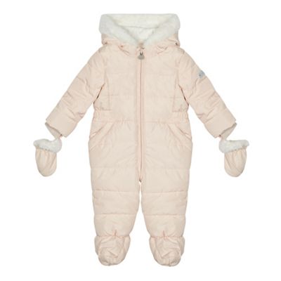 J by Jasper Conran - 'Baby girls' pale pink quilted snowsuit