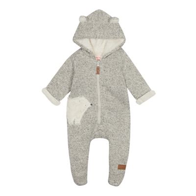 Mantaray - Babies' grey polar bear snugglesuit