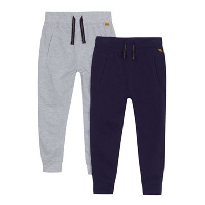 J by Jasper Conran - Boys' pack of two blue and grey jogging bottoms