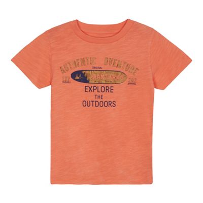 Mantaray - 'Boys' orange cork effect logo t-shirt