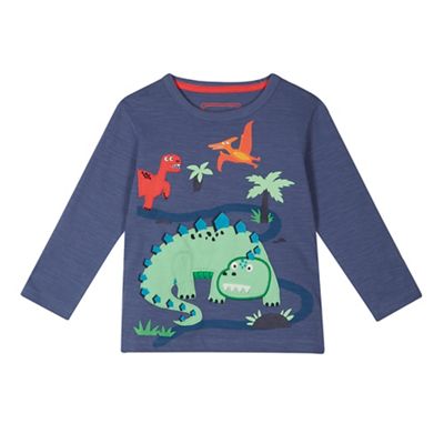 bluezoo - Boys' blue dino applique top