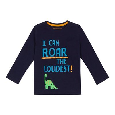 bluezoo - Boys' navy 'Roar the loudest' slogan print t-shirt