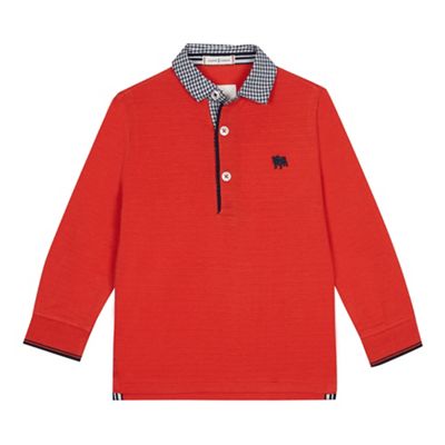 J by Jasper Conran - Boys' orange gingham collar polo top
