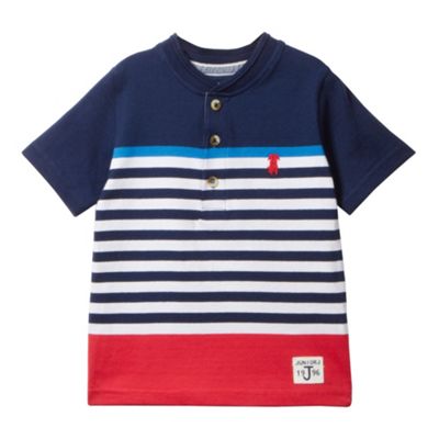 J by Jasper Conran Designer boy's navy graduating striped t-shirt ...