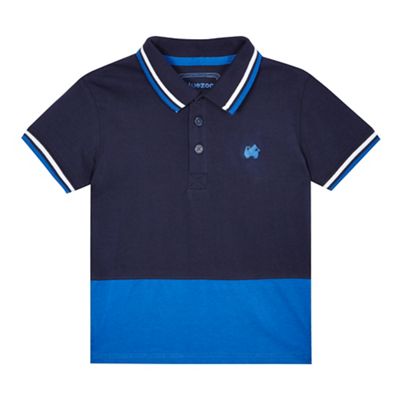 bluezoo Boys' navy colour block polo shirt | Debenhams