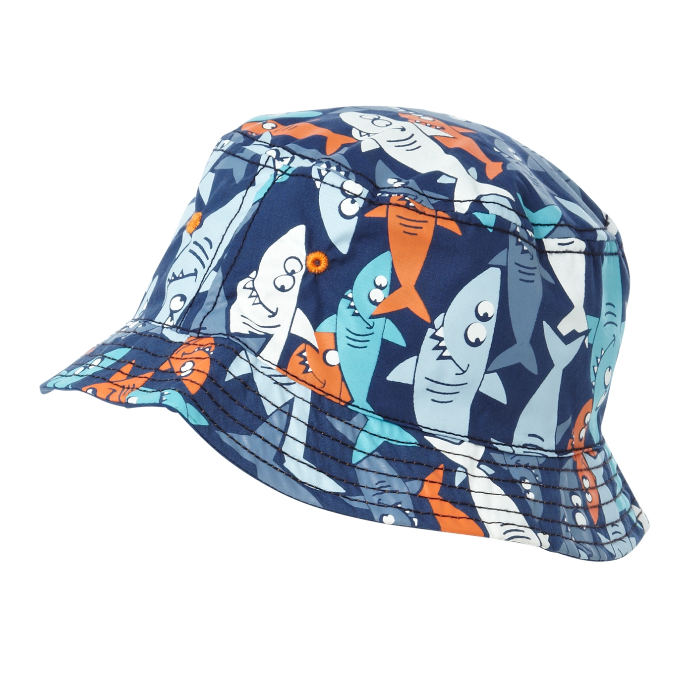 bluezoo Boys pack of two orange shark fisherman sun hats