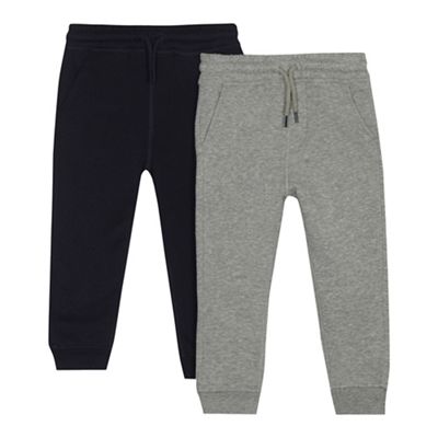 bluezoo - 'Pack of two boys' navy and grey jogging bottoms