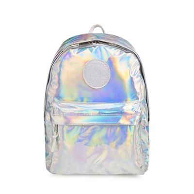 Hype - Silver holographic embroidered logo backpack