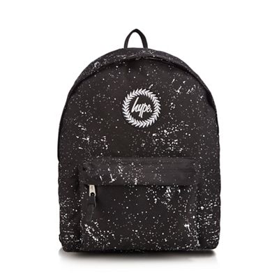 Hype - Black speckle print embroidered logo backpack