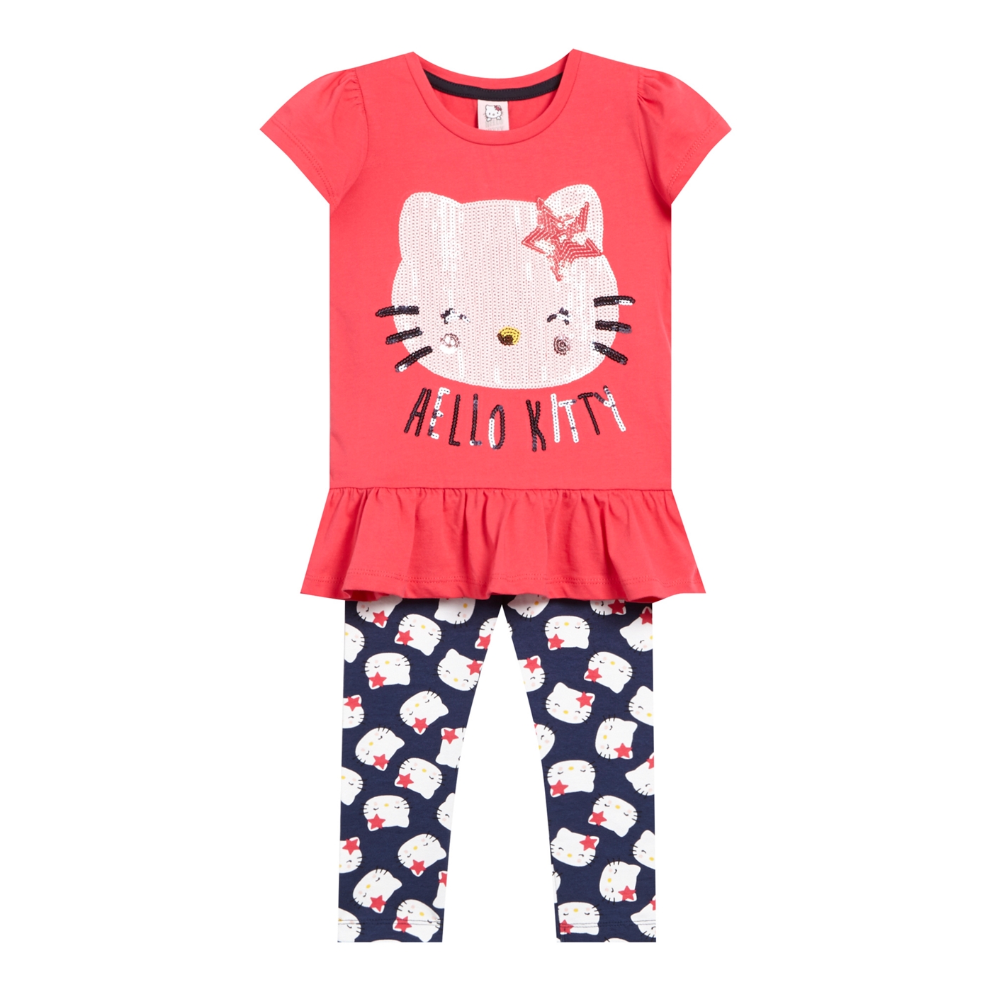 Hello Kitty Girls pink Hello Kitty top and leggings set