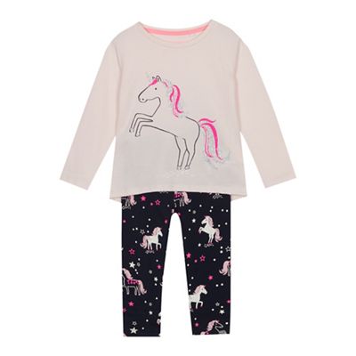 bluezoo - Girls' Multicoloured Unicorn Print Pyjama Set