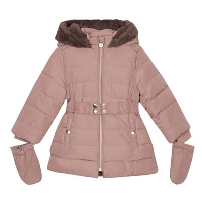 J by Jasper Conran - Girls' pale pink shower resistant padded coat