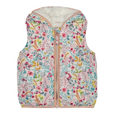 Mantaray - Girls' cream floral print gilet