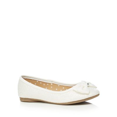 bluezoo - Girls' ivory glitter pumps