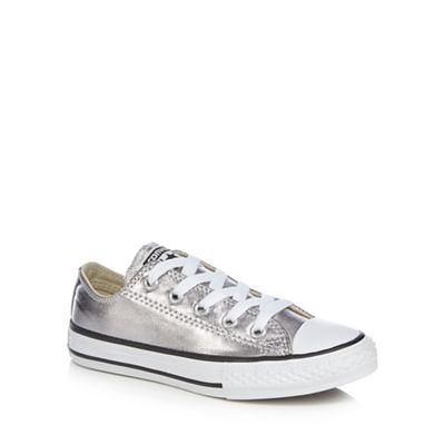 ladies silver converse trainers