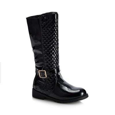 bluezoo - Girls' black patent knee high boots