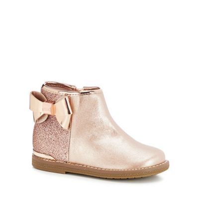 Baker by Ted Baker - Girls' pink glitter ankle boots