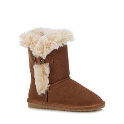 Mantaray - Girls' tan suede ankle boots