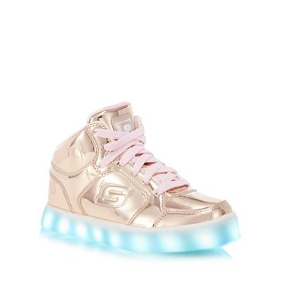 Skechers - Kids' gold 'Energy Lights' light up high top trainers
