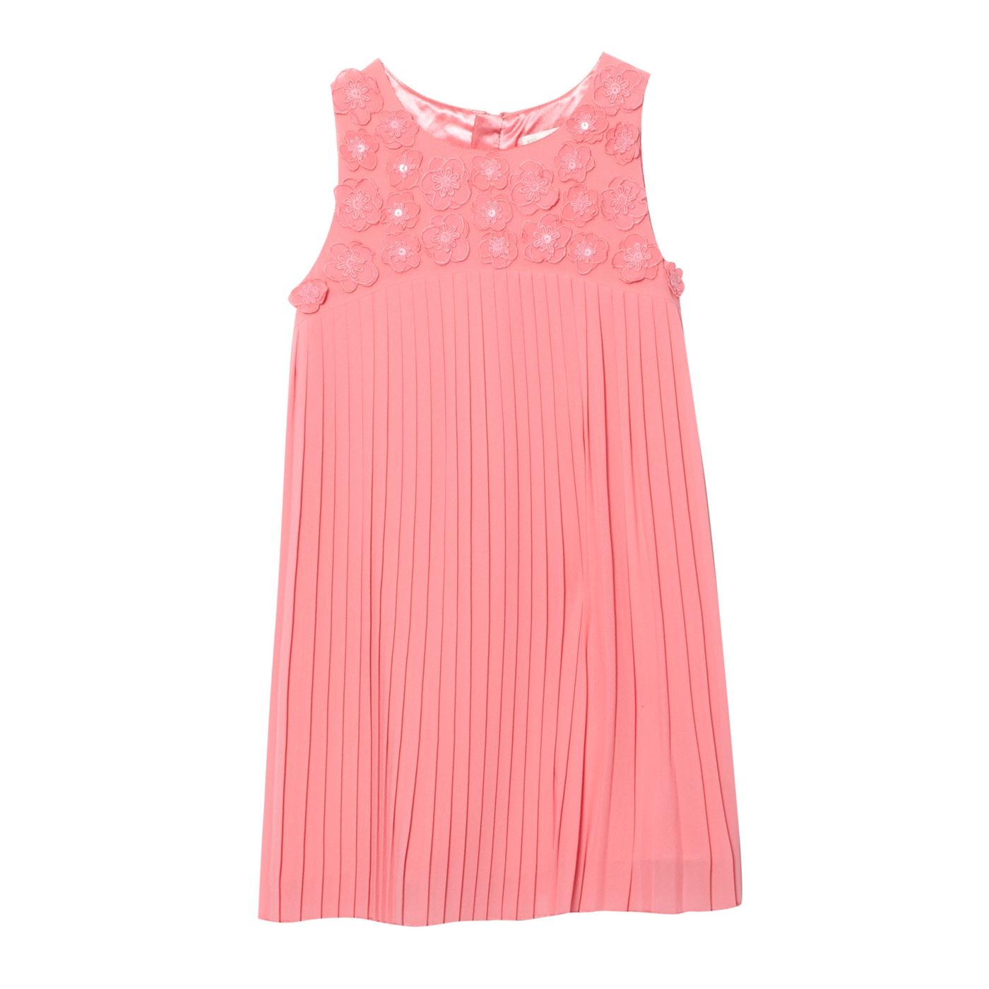 RJR.John Rocha Designer girls coral applique flower pleated dress