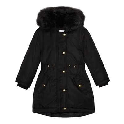 bluezoo - Girls' black shower resistant parka coat
