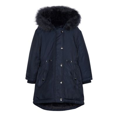 bluezoo - 'Girls' navy shower resistant parka coat