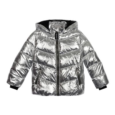Pineapple - Girls' silver metallic padded coat