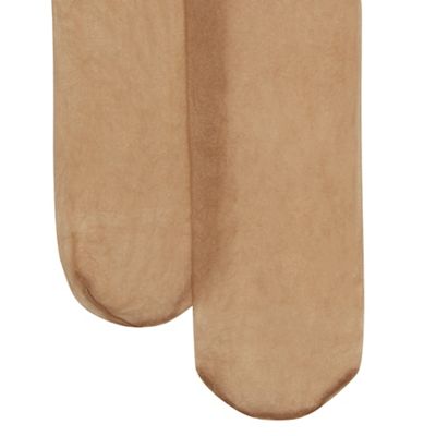 Debenhams - Girl's pack of two natural 20 Denier glossy tights