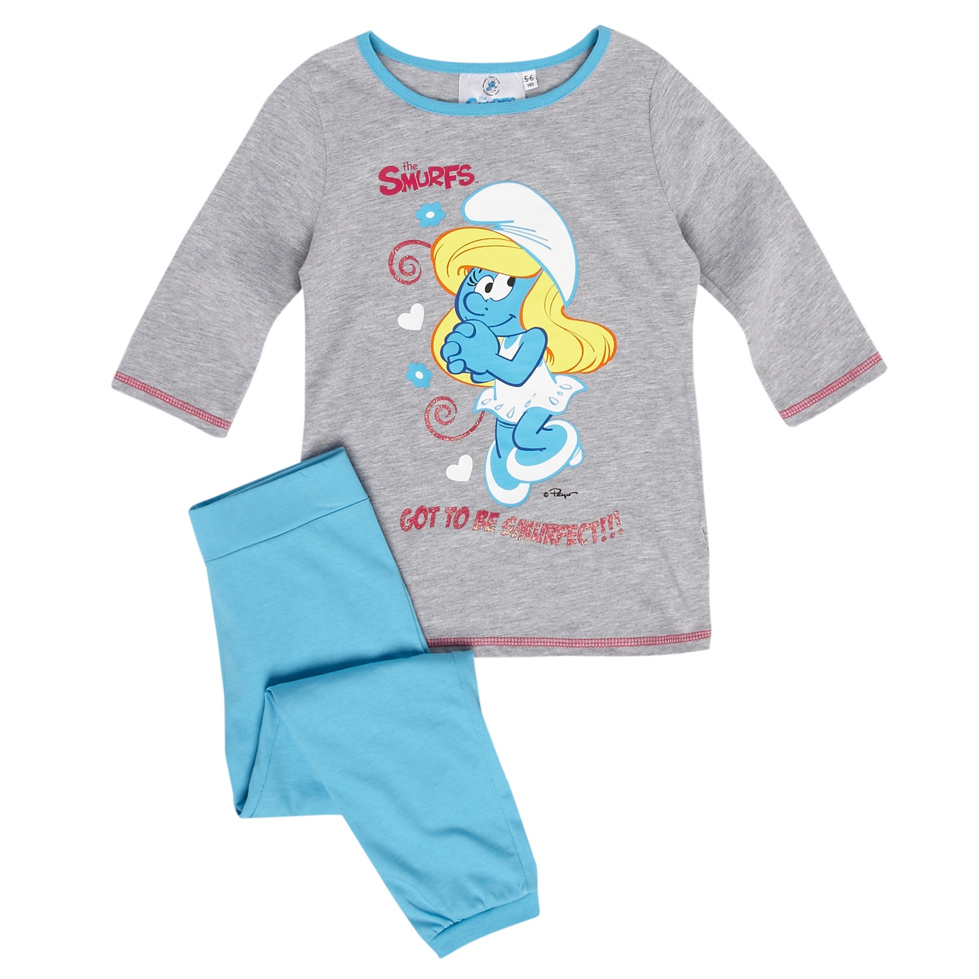 Smurfs Girls grey Smurf print pyjamas