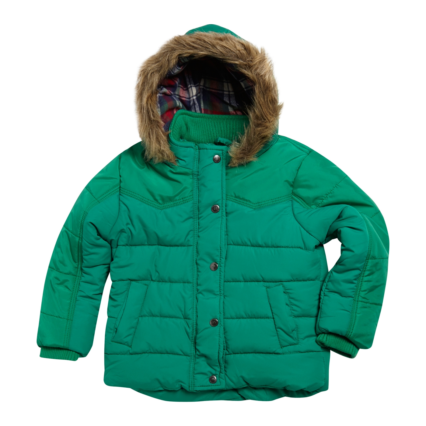 Mantaray Boys green padded hooded gilet